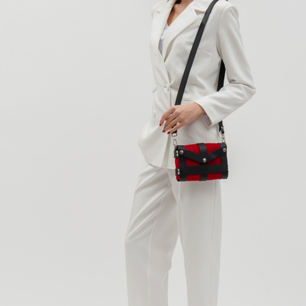 Stylish Red and Black Crossbody Bag